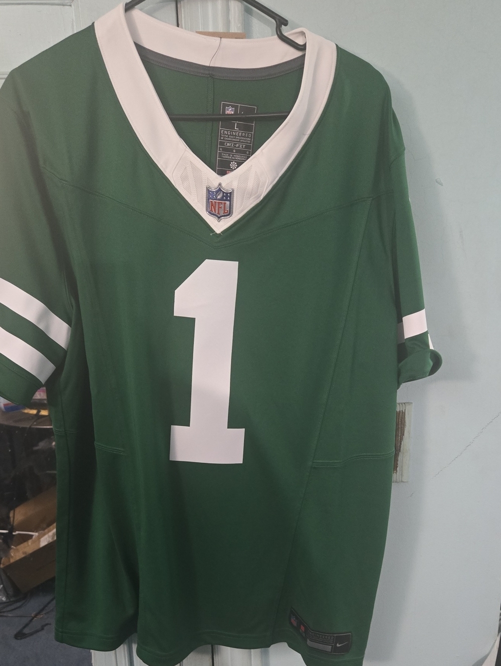 Nike Men’s Green and White NFL #1 Jersey